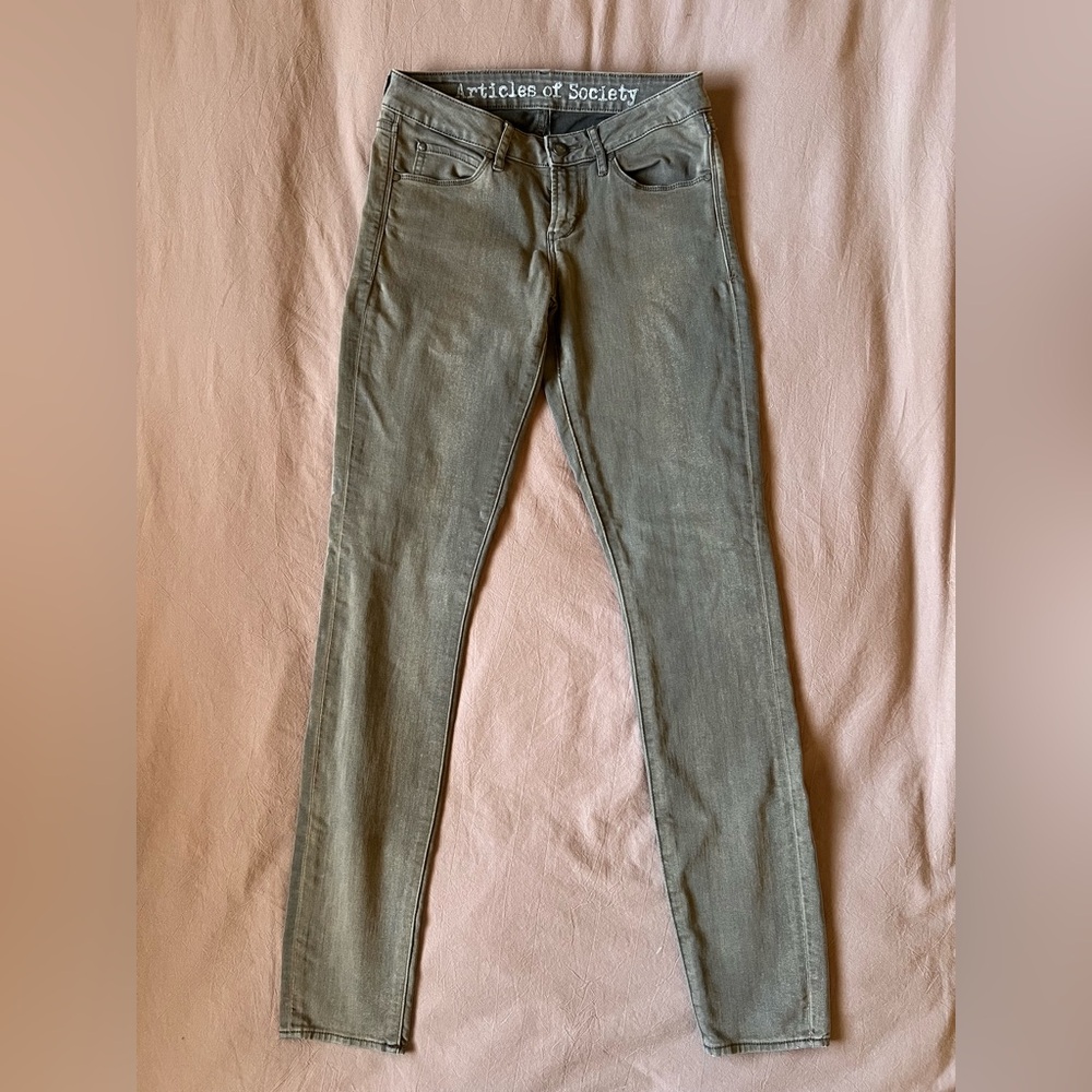 Articles Of Society Women's Skinny Jeans in Mya Army Green